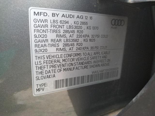 Photo 10 from auction – 2017 AUDI Q7 PREMIUM with VIN WA1LHAF70HD039329