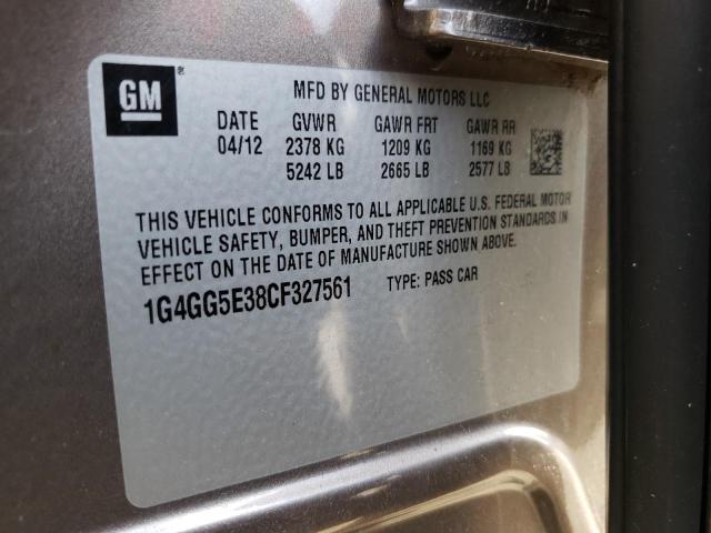 Zdjęcie 10 z aukcji – 2012 BUICK LACROSSE P z VIN 1G4GG5E38CF327561