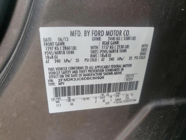 Photo 10 from auction – 2013 FORD EDGE SEL with VIN 2FMDK3JC6DBC60926