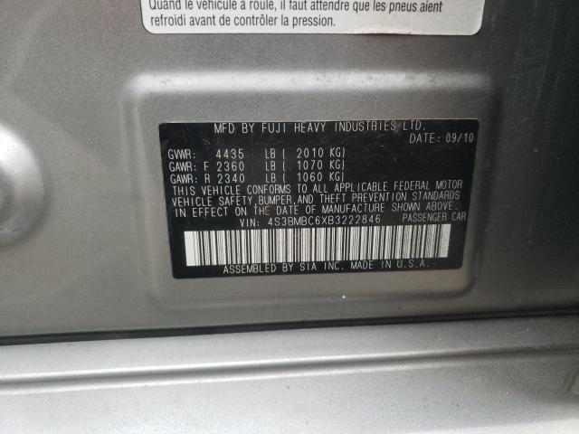 Photo 10 from auction – 2011 SUBARU LEGACY 2.5 with VIN 4S3BMBC6XB3222846