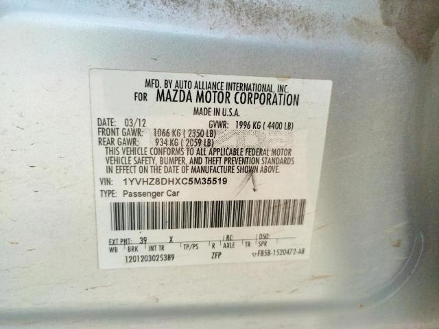 Photo 10 from auction – 2012 MAZDA 6 I with VIN 1YVHZ8DHXC5M35519