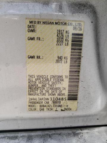 Photo 10 from auction – 2017 NISSAN ALTIMA 2.5 with VIN 1N4AL3AP2HN310485