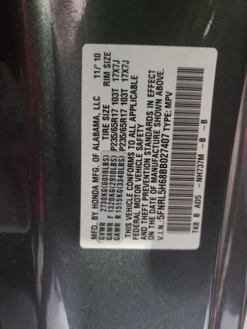 Photo 10 from auction – 2011 HONDA ODYSSEY EX with VIN 5FNRL5H68BB027407
