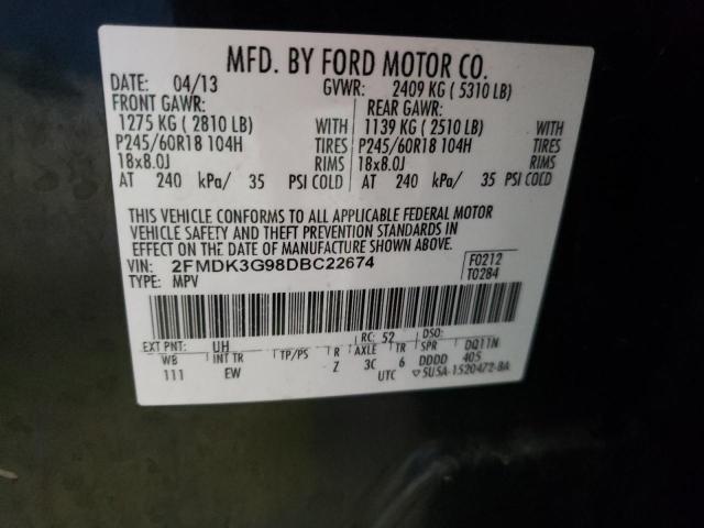 Photo 10 from auction – 2013 FORD EDGE SE with VIN 2FMDK3G98DBC22674