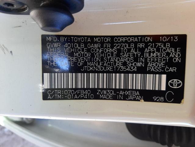 Photo 10 from auction – 2014 TOYOTA PRIUS with VIN JTDKN3DUXE1735434