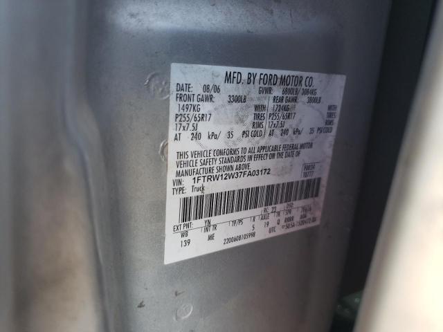 Photo 10 from auction – 2007 FORD F150 SUPER with VIN 1FTRW12W37FA03172