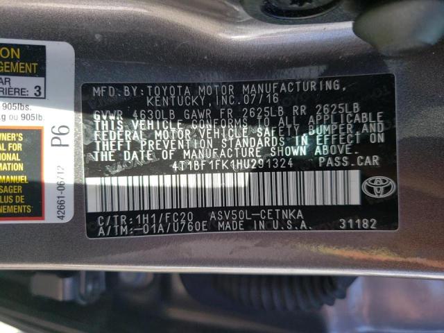 Photo 10 from auction – 2017 TOYOTA CAMRY LE with VIN 4T1BF1FK1HU291324