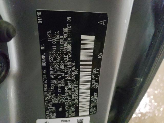 Photo 10 from auction – 2011 TOYOTA SIENNA XLE with VIN 5TDDK3DC8BS001107