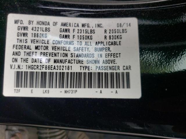 Photo 10 from auction – 2014 HONDA ACCORD EXL with VIN 1HGCR2F86EA302181