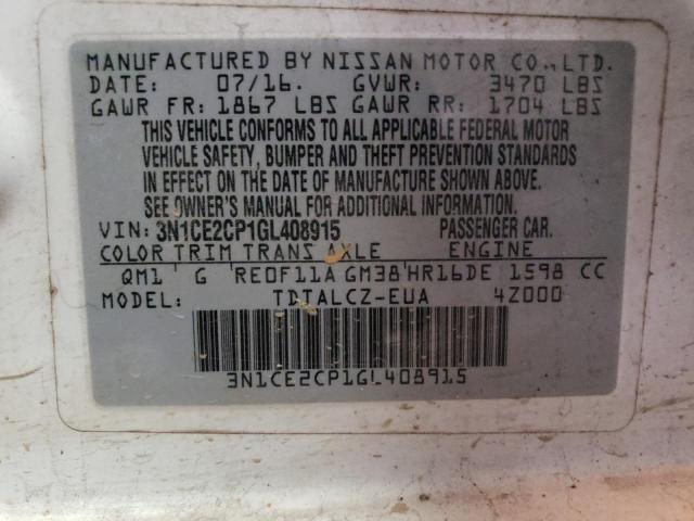 Photo 10 from auction – 2016 NISSAN VERSA NOTE with VIN 3N1CE2CP1GL408915
