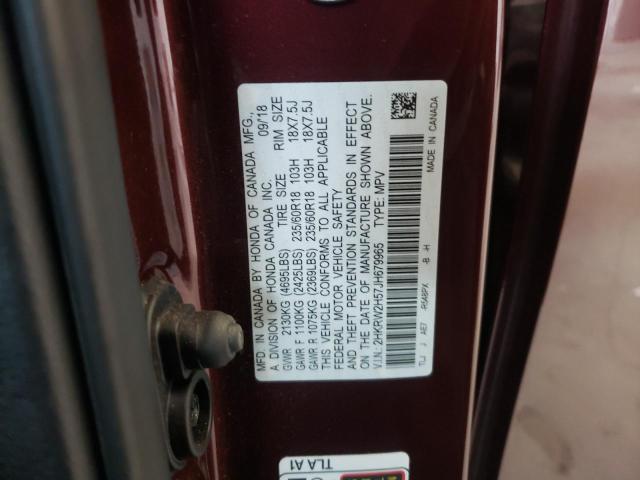 Photo 10 from auction – 2018 HONDA CR-V EX with VIN 2HKRW2H57JH679965