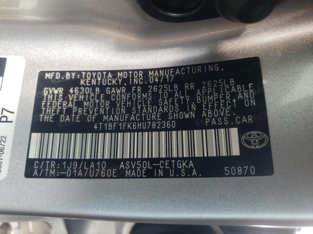Photo 10 from auction – 2017 TOYOTA CAMRY with VIN 4T1BF1FK6HU782360