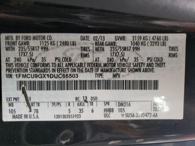 Photo 10 from auction – 2013 FORD ESCAPE SE with VIN 1FMCU9GX1DUC66503