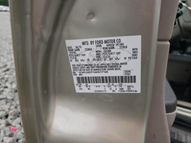 Photo 10 from auction – 2010 FORD ESCAPE XLT with VIN 1FMCU0D71AKD17120