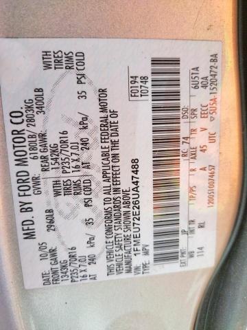 Foto 10 de la subasta – 2006 FORD EXPLORER X con VIN 1FMEU72E26UA47488