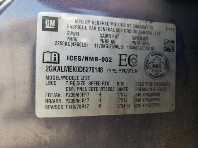 Photo 10 from auction – 2013 GMC TERRAIN SL with VIN 2GKALMEK0D6270148