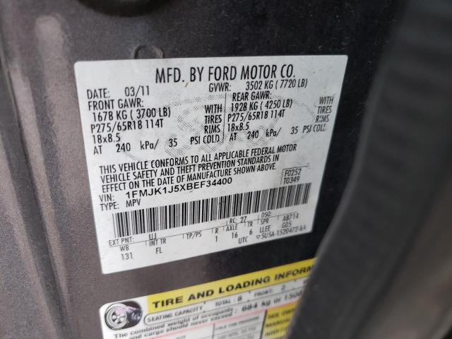 Photo 10 from auction – 2011 FORD EXPEDITION with VIN 1FMJK1J5XBEF34400
