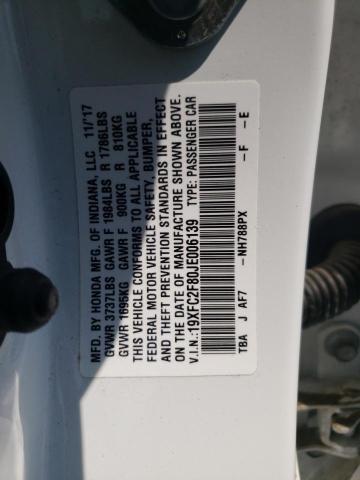 Photo 10 from auction – 2018 HONDA CIVIC EX with VIN 19XFC2F80JE006139