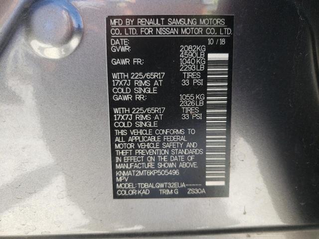 Photo 10 from auction – 2019 NISSAN ROGUE S with VIN KNMAT2MT6KP505496
