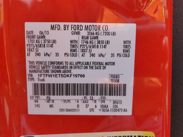 Photo 10 from auction – 2013 FORD F150 SUPER with VIN 1FTFW1ET5DKF19766