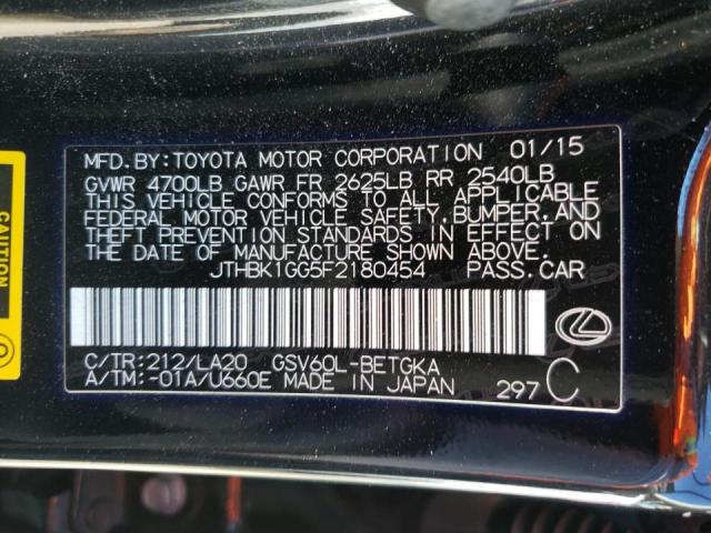 Photo 10 from auction – 2015 LEXUS ES 350 with VIN JTHBK1GG5F2180454