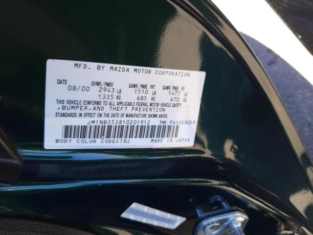 Photo 10 from auction – 2001 MAZDA MX-5 MIATA with VIN JM1NB353810201912