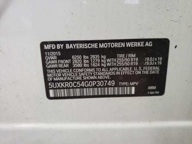 Photo 10 from auction – 2016 BMW X5 XDRIVE3 with VIN 5UXKR0C54G0P30749