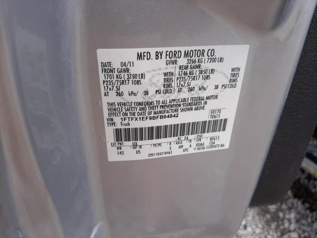 Photo 10 from auction – 2011 FORD F150 SUPER with VIN 1FTFX1EF9BFB64842