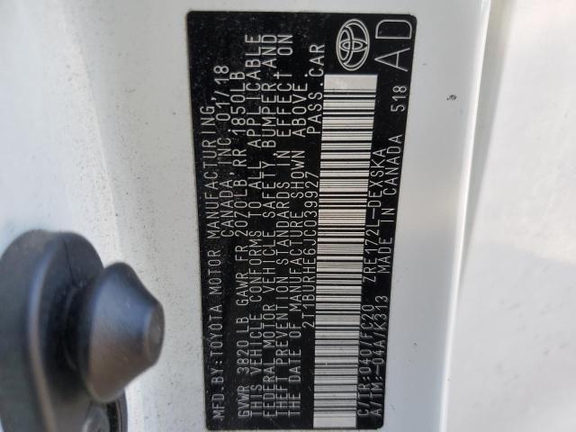 Photo 10 from auction – 2018 TOYOTA COROLLA L with VIN 2T1BURHE6JC039927