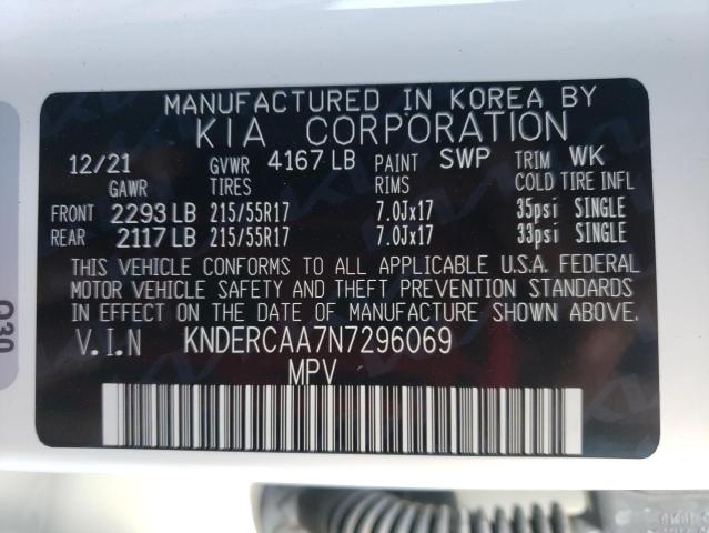 Photo 10 from auction – 2022 KIA SELTOS EX with VIN KNDERCAA7N7296069