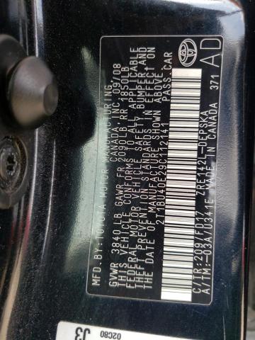 Photo 10 from auction – 2009 TOYOTA COROLLA BA with VIN 2T1BU40E29C112141