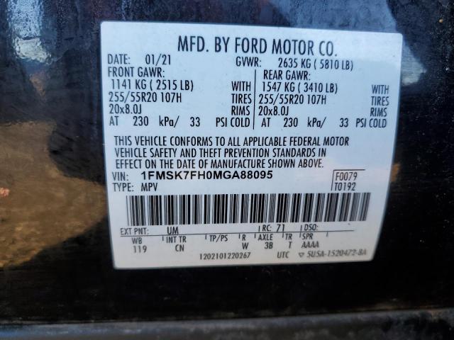 Photo 10 from auction – 2021 FORD EXPLORER L with VIN 1FMSK7FH0MGA88095