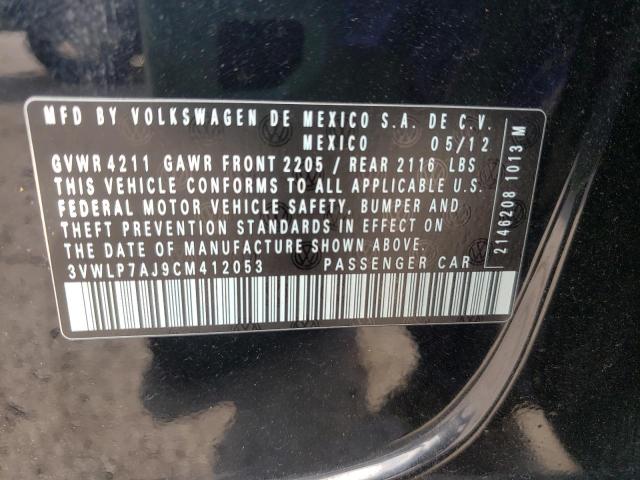 Photo 10 from auction – 2012 VOLKSWAGEN JETTA SEL with VIN 3VWLP7AJ9CM412053