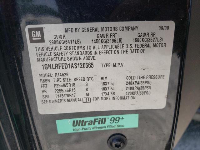 Photo 10 from auction – 2010 CHEVROLET TRAVERSE L with VIN 1GNLRFED1AS120565