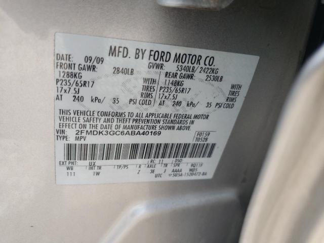 Photo 10 from auction – 2010 FORD EDGE SE with VIN 2FMDK3GC6ABA40169