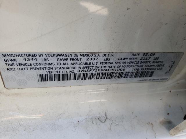 Photo 10 from auction – 2006 VOLKSWAGEN JETTA 2.5 with VIN 3VWSF71K96M781006