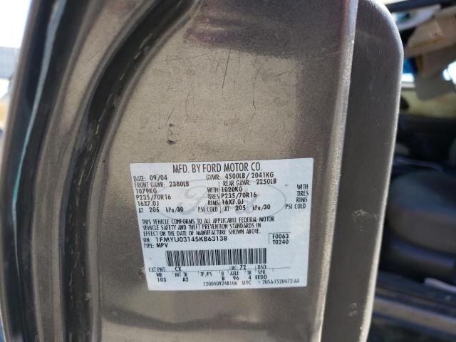 Photo 10 from auction – 2005 FORD ESCAPE XLT with VIN 1FMYU03145KB63138