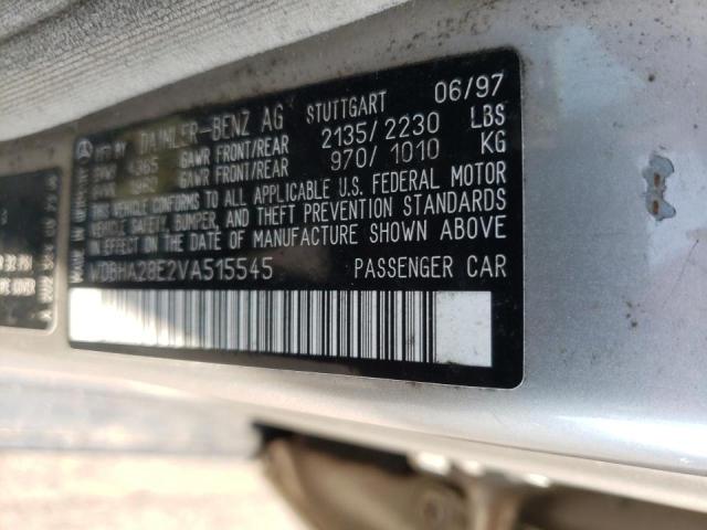 Photo 10 from auction – 1997 MERCEDES-BENZ C 280 with VIN WDBHA28E2VA515545