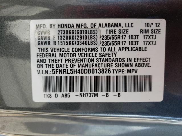 Photo 10 from auction – 2013 HONDA ODYSSEY EX with VIN 5FNRL5H40DB013826