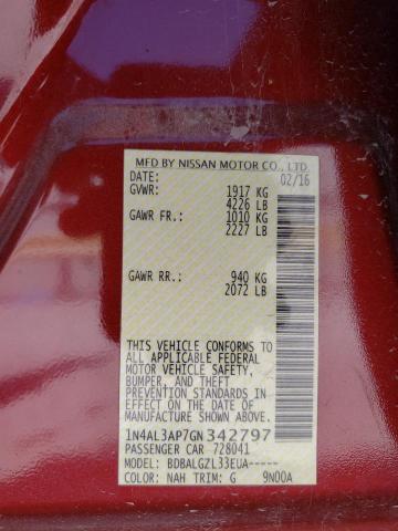 Photo 10 from auction – 2016 NISSAN ALTIMA 2.5 with VIN 1N4AL3AP7GN342797