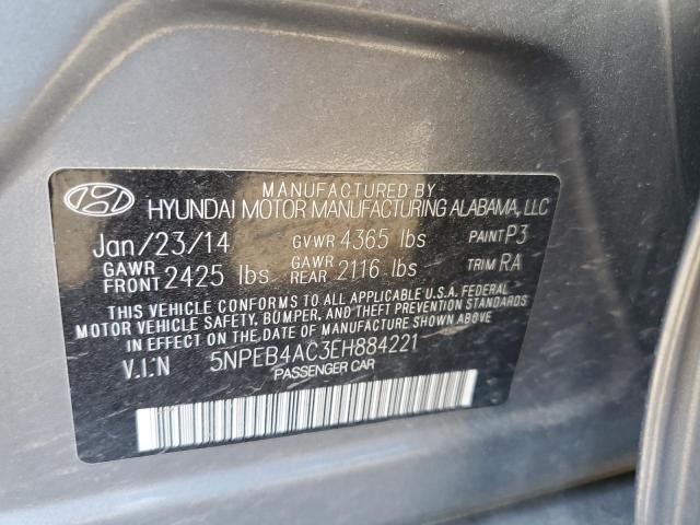 Photo 10 from auction – 2014 HYUNDAI SONATA GLS with VIN 5NPEB4AC3EH884221