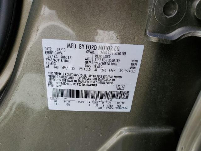 Photo 10 from auction – 2013 FORD EDGE SEL with VIN 2FMDK3JC7DBC64385