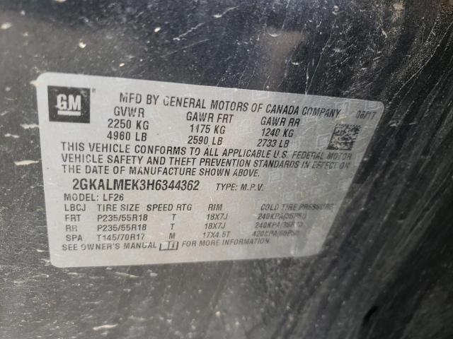 Photo 10 from auction – 2017 GMC TERRAIN SL with VIN 2GKALMEK3H6344362