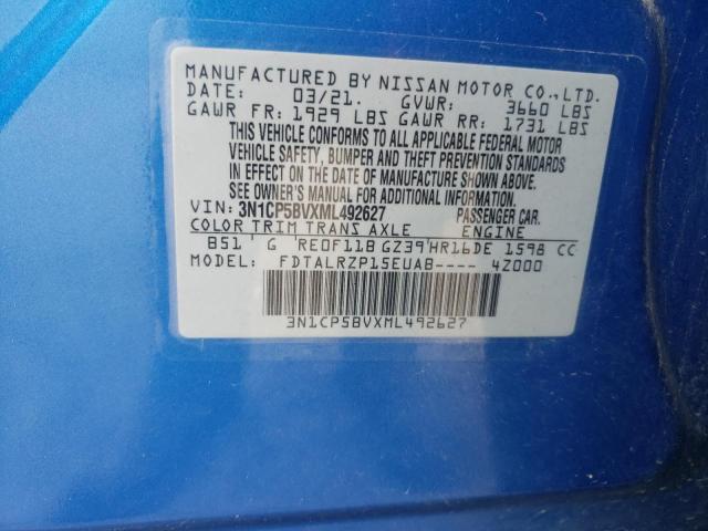 Photo 10 from auction – 2021 NISSAN KICKS S with VIN 3N1CP5BVXML492627