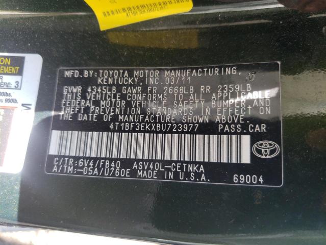 Foto 10 de la subasta – 2011 TOYOTA CAMRY BASE con VIN 4T1BF3EKXBU723977