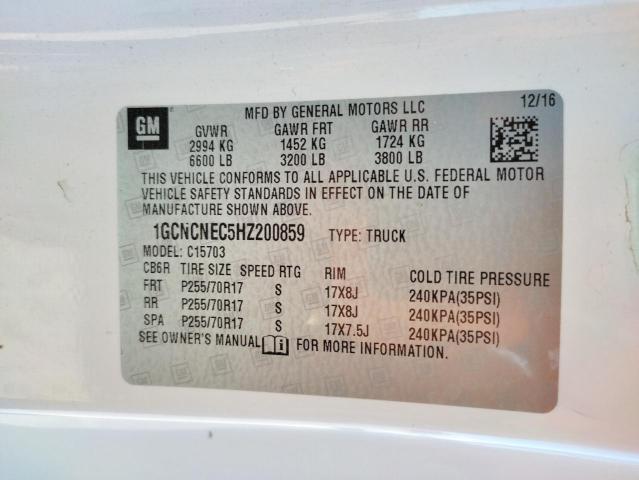 Photo 10 from auction – 2017 CHEVROLET SILVERADO with VIN 1GCNCNEC5HZ200859