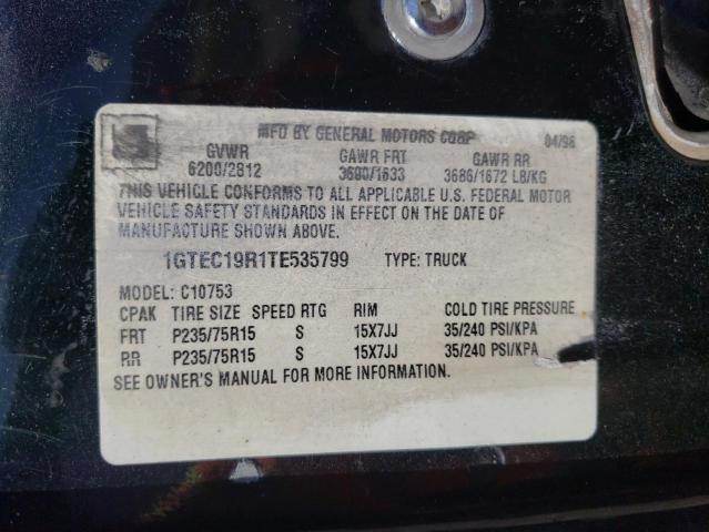 Photo 10 from auction – 1996 GMC SIERRA C15 with VIN 1GTEC19R1TE535799