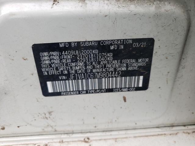 Photo 10 from auction – 2021 SUBARU WRX with VIN JF1VA1C67M9804442