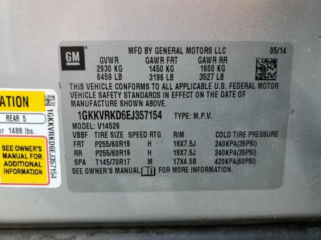 Photo 10 from auction – 2014 GMC ACADIA SLT with VIN 1GKKVRKD6EJ357154