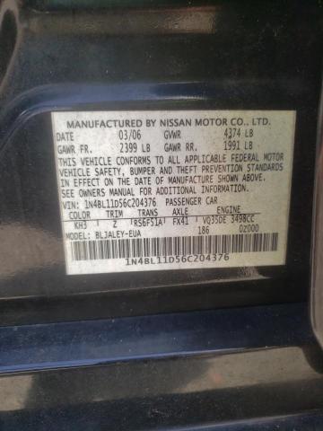 Photo 10 from auction – 2006 NISSAN ALTIMA SE with VIN 1N4BL11D56C204376
